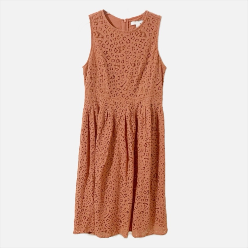 Forever 21 Lace Sleeveless Midi Length Fully Lined Cotton Blend Round Neck Dress